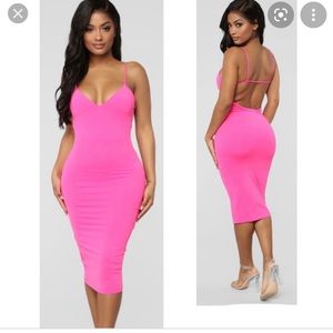 Pink midi dress perfect for Valentine’s Day
